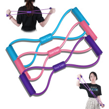 Figure 8 Elastic Stretch Fitness Resistance Bands with Handles for Gym Yoga Outdoor Exercise